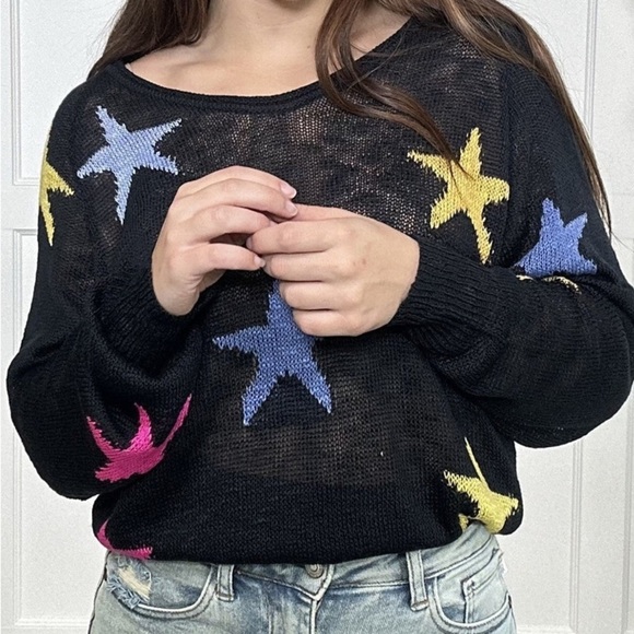 Blank Paige Lightweight Star Print Sweater - Picture 1 of 6